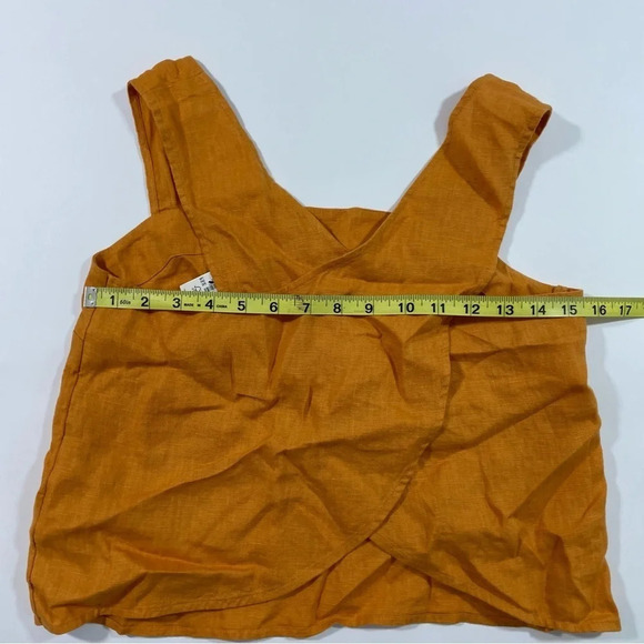 New Madewell 100% Linen Cross Back Sleeveless Top Size 00 - Picture 8 of 9